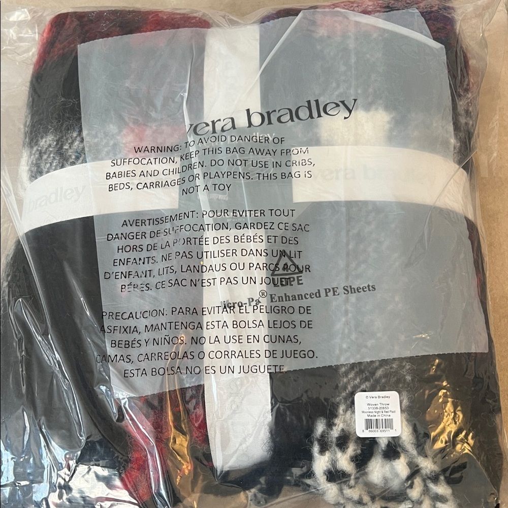Vera Bradley ‘Ribbons Plaid’ Cozy Life Fleece Throw - NEW - Picture 5 of 6
